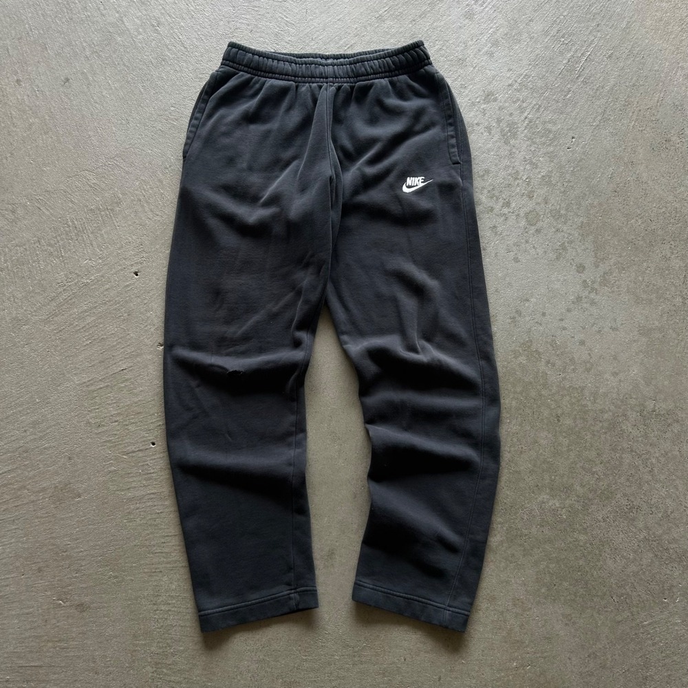Vintage Nike Sweatpants Size Small Black Fleece Straight Leg Swoosh Logo Gym